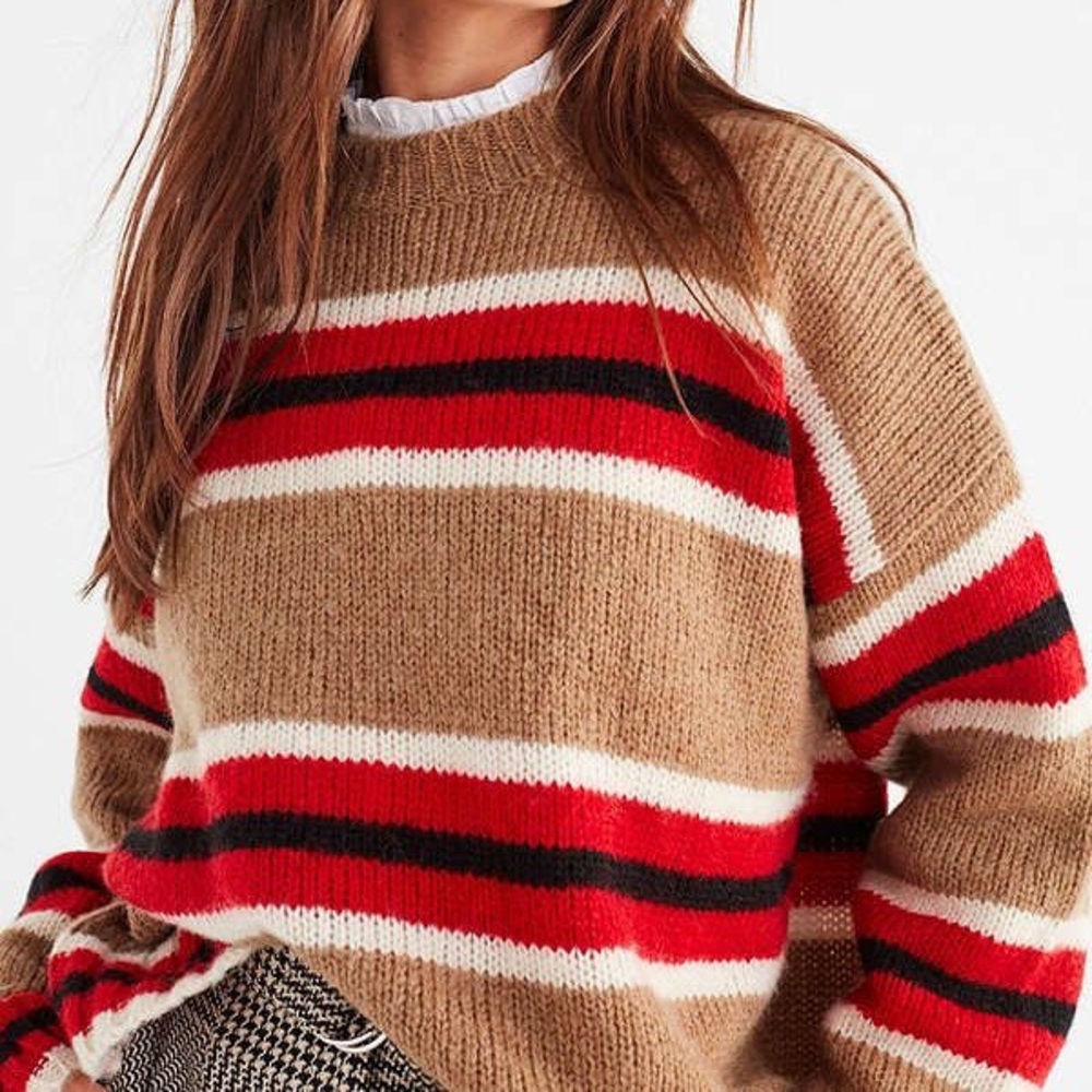 NWT UO Boyfriend Slouchy Striped Oversized Sweater - Picture 6 of 8